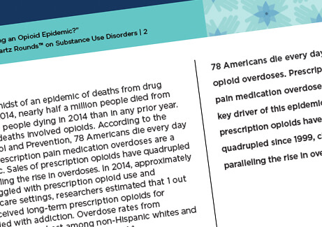 National Schwartz Rounds on Substance Disorders
