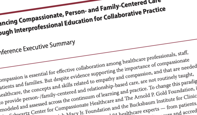 Recommendations from a Conference on Advancing Compassionate, Person- and Family-Centered Care
